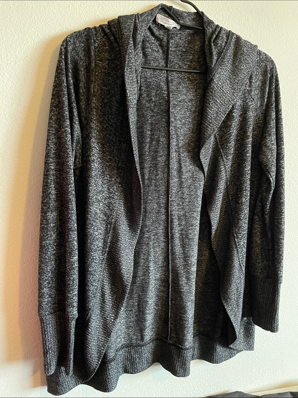 Grayson Threads Open-Front Hooded Cardigan - Charcoal-M